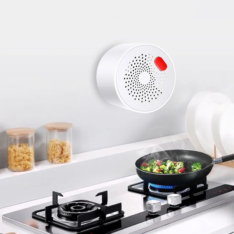 Tuya Smart WiFi Gas Leak Detector, Wireless Gas Sensor With Audio And Visual Alerts, Suitable for Kitchen Gas Monitoring.