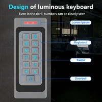 Metal Access Control Keypad Standalone IP67 Waterproof for Outdoor DC 10-24V 125Khz / 13.56Mhz Rfid Card Reader Digitcode Coder 4