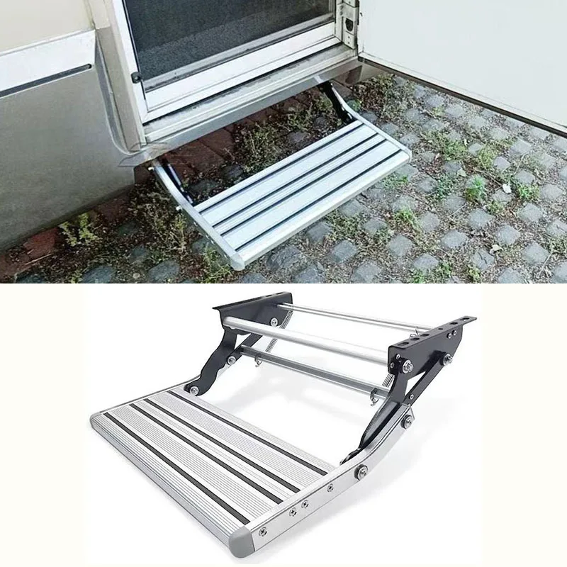

Entry Doorway Manual Folding Ladder Step Motorhomes Aluminum Alloy RV Pedal Step Telescopic Antiskid Caravan Accessories