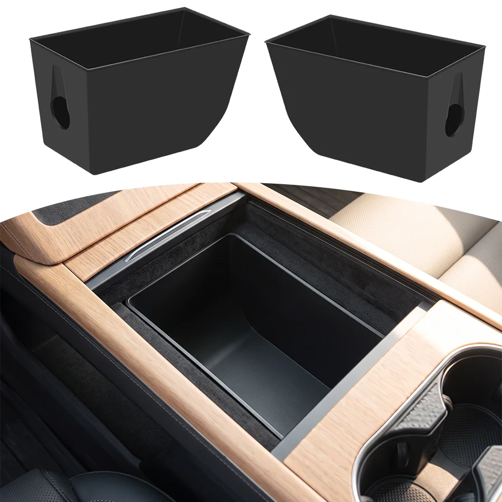 For Tesla Model YL Model Y Juniper 2025 2026 Center Control Lower Storage Box Silicone Armrest Hidden Organizer Tray Accessories