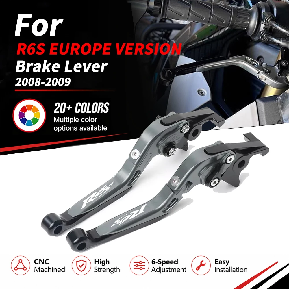 For Yamaha YZF R6S YZF-R6S YZFR6S 2008-2009  Motorcycle Accessories CNC Short/Long Brake Clutch Levers Ajustable Handle Levers
