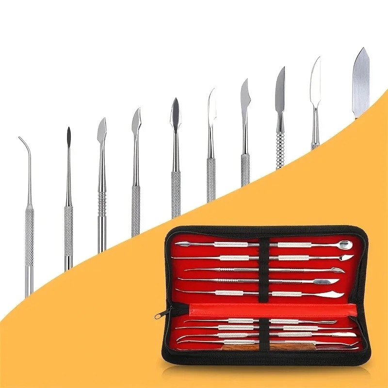 

10 шт. ювелирные изделия, набор ножей для резьбы, набор стоматологических гравировальных гравер, стоматологический лабораторный набор инструментов для воска, набор инструментов для гравировки зубов из нержавеющей стали