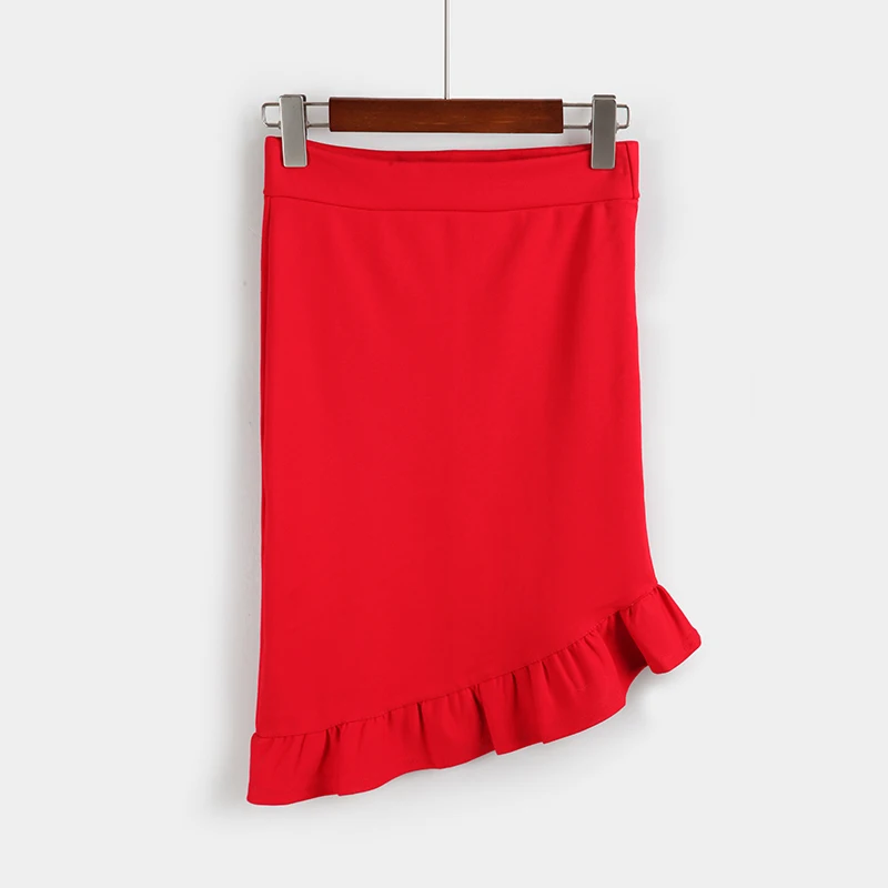 High waist work slim pencil skirt open fork office lady skirts female