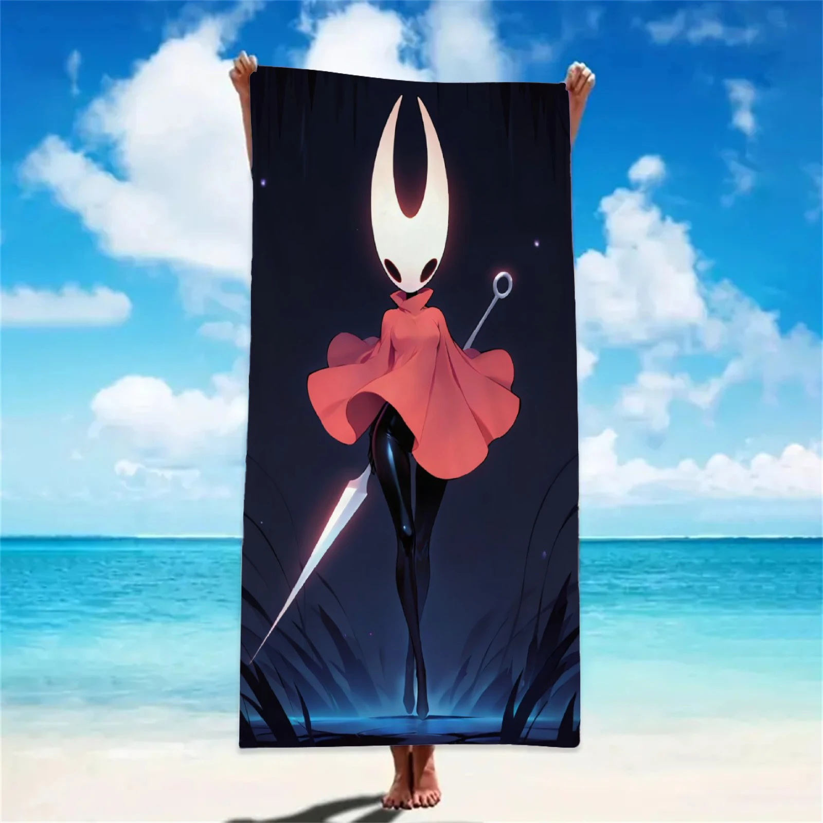 H-Hollow K-Knight Beach Towel Custom Towel 3D Print Super Absorbent Quick-dry for Summer Vacation Outdoor Camping Perfect Gift