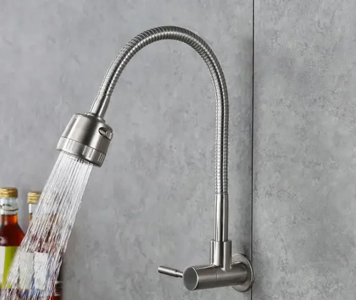 In wall mounted stainless steel kitchen faucet. fold expansion. cold kitchen sink tap.Washing machine faucet SF472