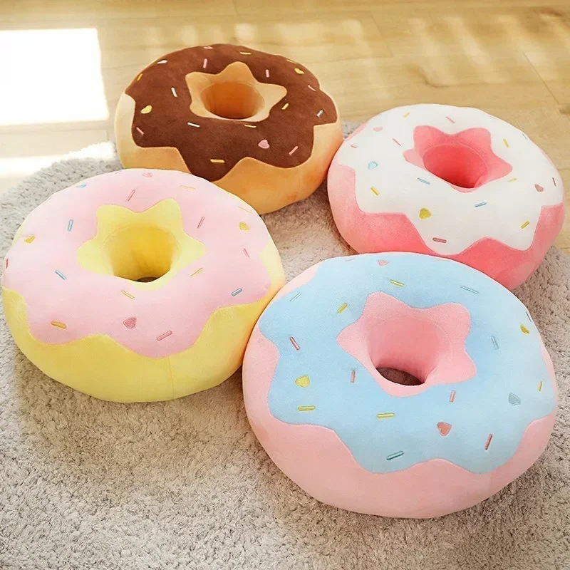 

Futurism Sweet Buns Donut Soft Toy Stuffed Cream Doughnut Plush Pillow Simulation Food Sofa Chair Cushion Kids Girl Gift Подушки