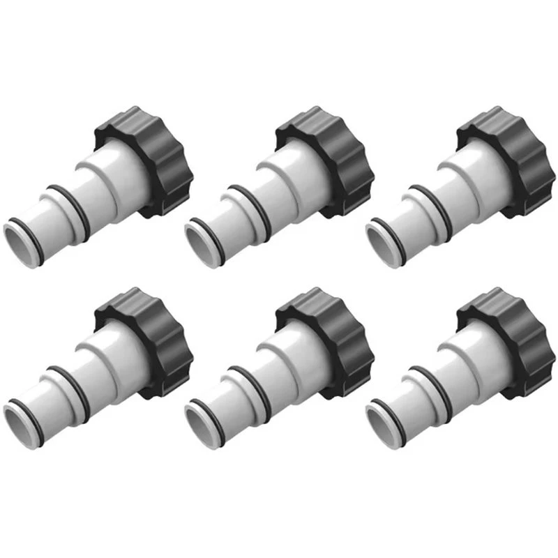 For Intex 4000 2500 2000 1500 Threaded Connection Pool Hose Adapters(6Pcs) With Collar For Above Ground Swimming Pumps