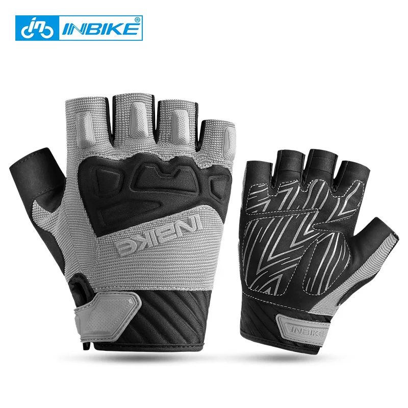 

INBIKE Half Finger Cycling Gloves Breathable Shock-Absorbing MTB Road Bike Gloves Professional Cycling Equipment Elastic Fabric
