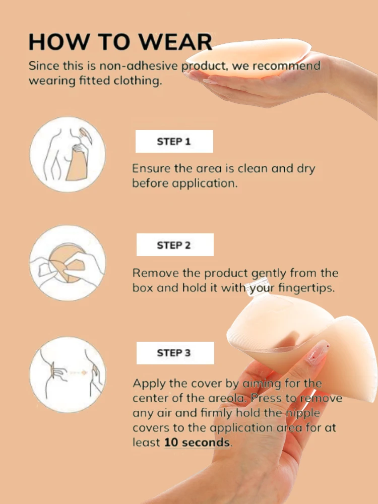 Women's Reusable Invisible Silicone Nipple Covers Ladies Push Up Self-adhesive Chest Patch Strapless Front Closure Breast Patch view 4
