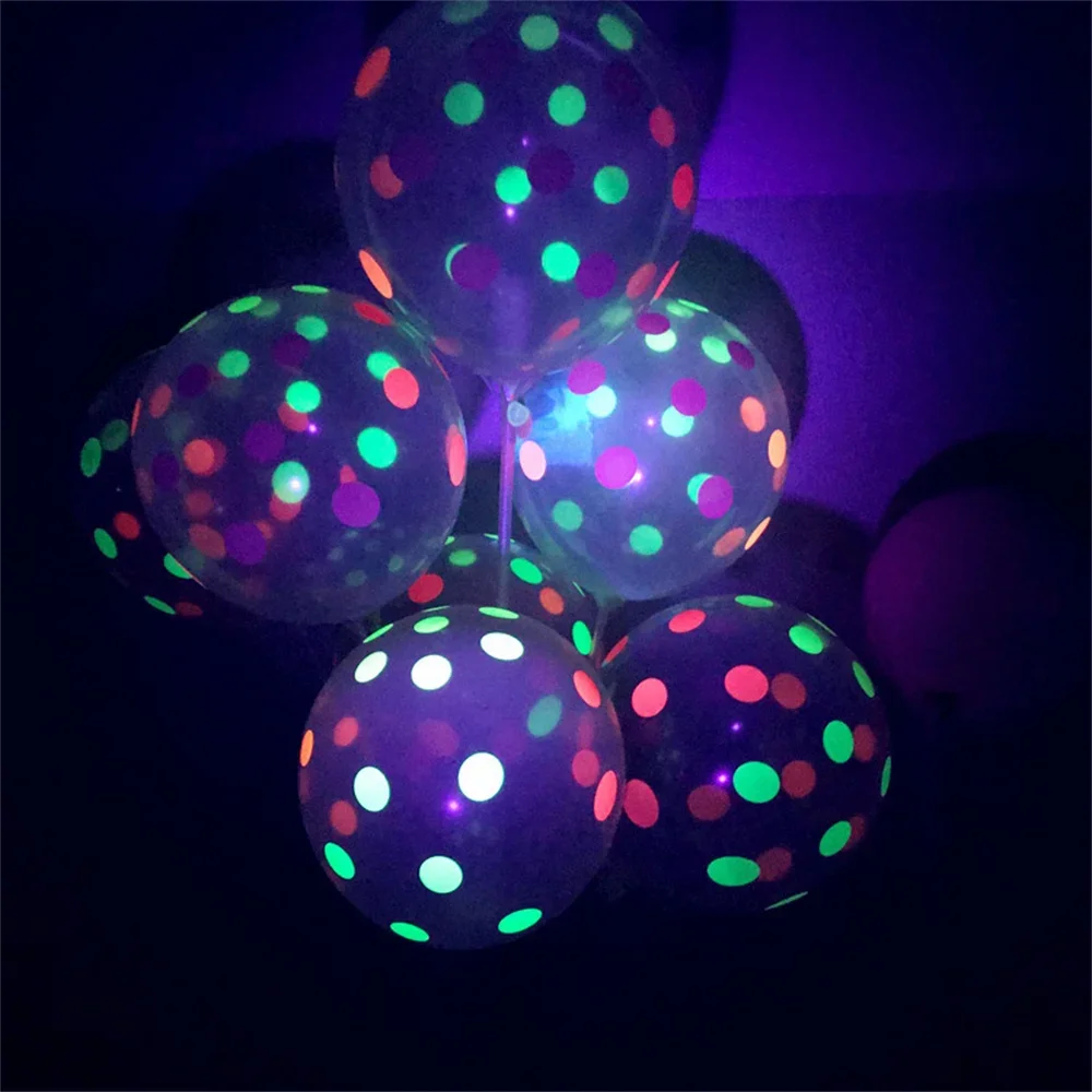 1/2/3Pcs Neon Happy Birthday Balloons 12inch UV Glow Balloons Blacklight Latex Globos Kids Baby Shower Birthday Party Decor