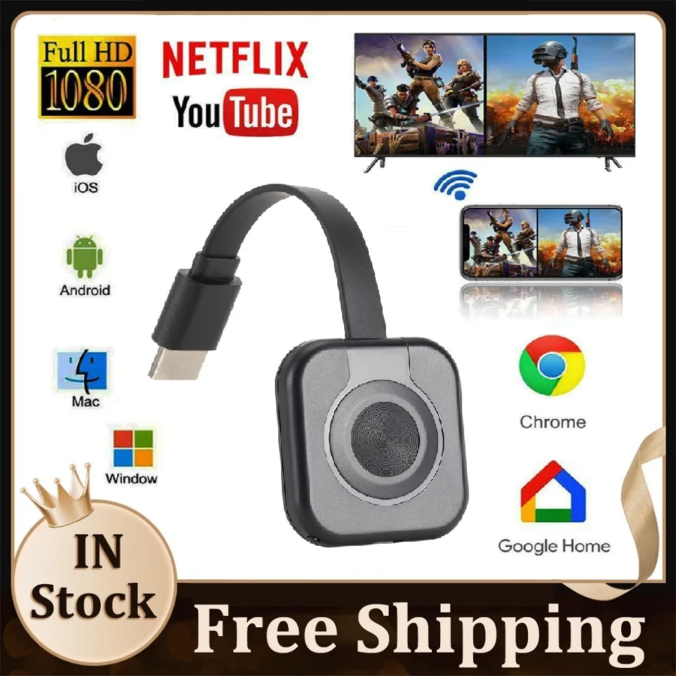 Wireless WiFi Projector Audio Video Transmitter Receiver HDMI-compatible Phone PC TV Monitor Mirroring Screen Display Adapter