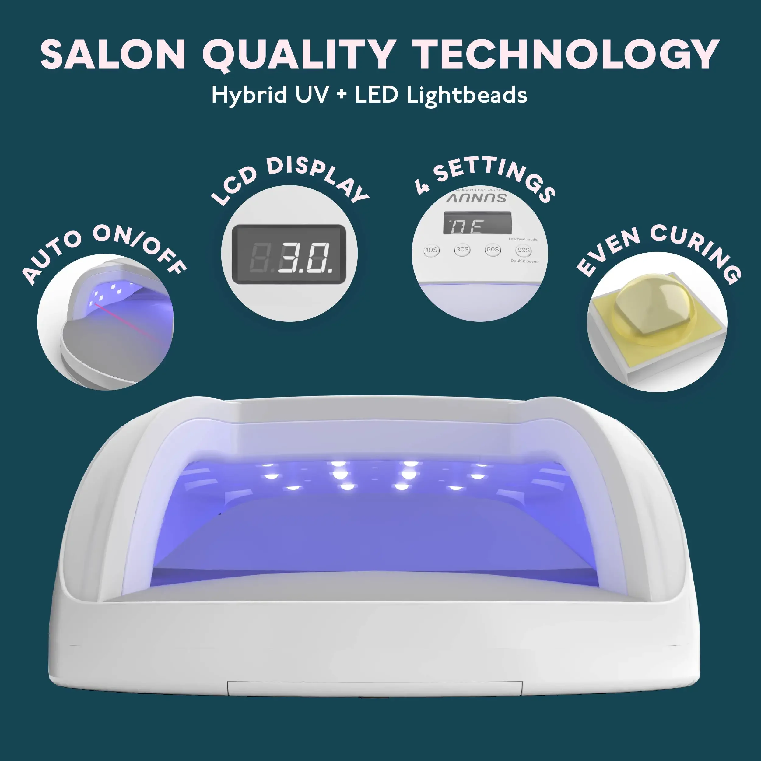 SUNUV Nail lamp SUN7 UV LED Nail Lamp Dryer Big Power Fast Curing  Gel Professional  Dryers UV Gel Drying Tools Machine