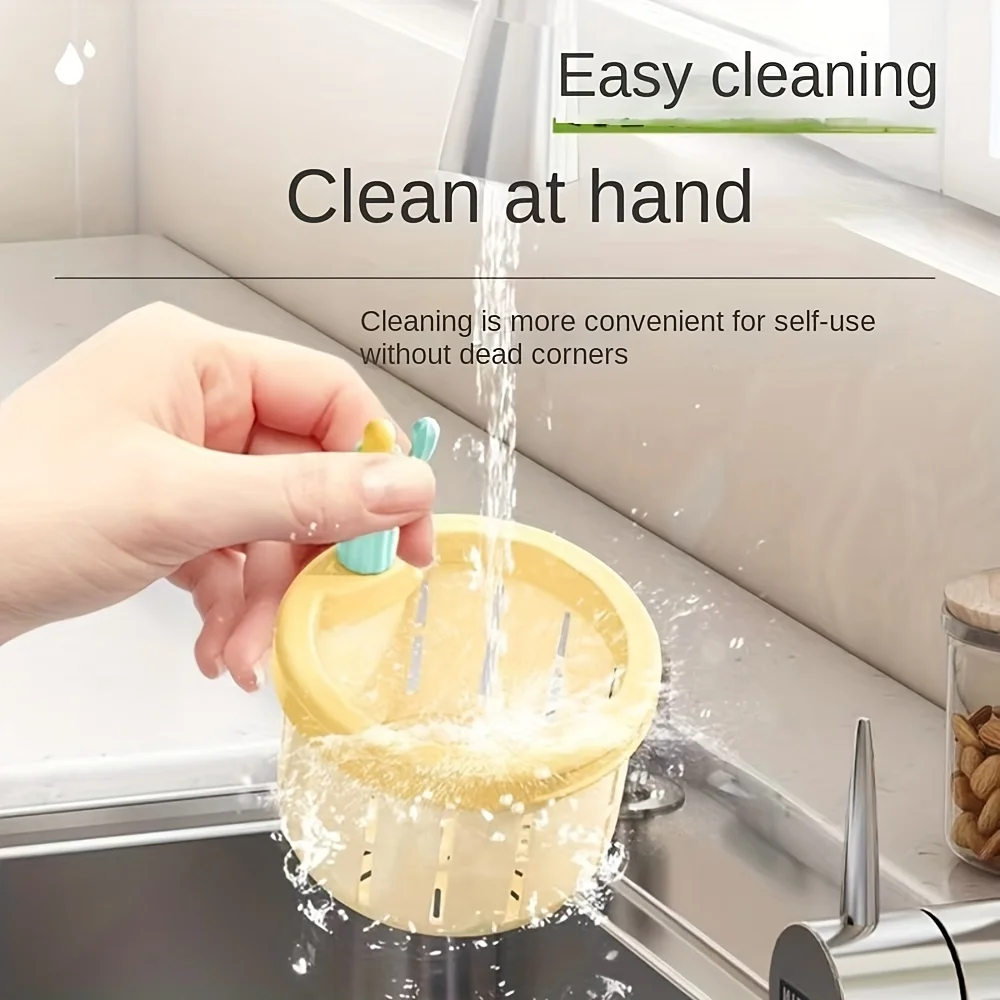 Cactus Sink Drain Strainer Press Automatic Dumping Basket Multi-functional Use Filter Net for Tub Kitchen Waste Collector ﻿