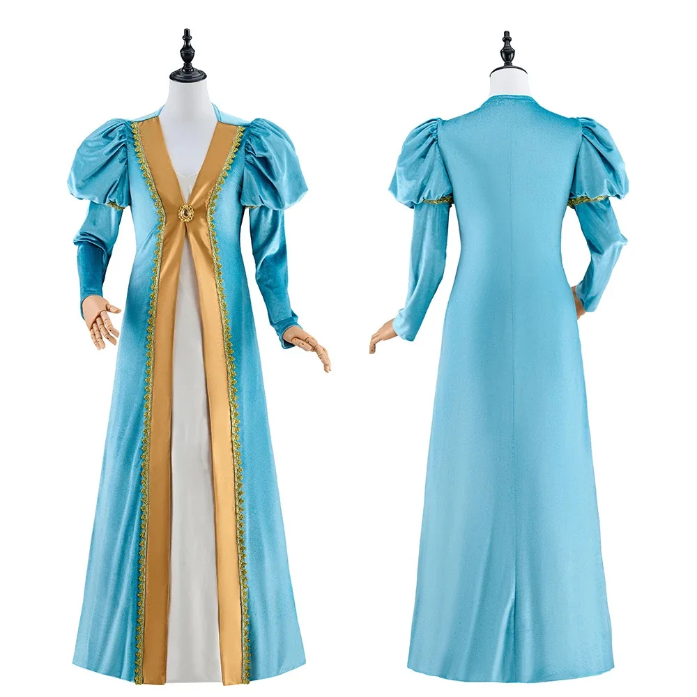 

Medieval Renaissance Princess Dress Women Tudor High Waistline Long Sleeve Retro Costume Victorian Party Ball Gown Dress