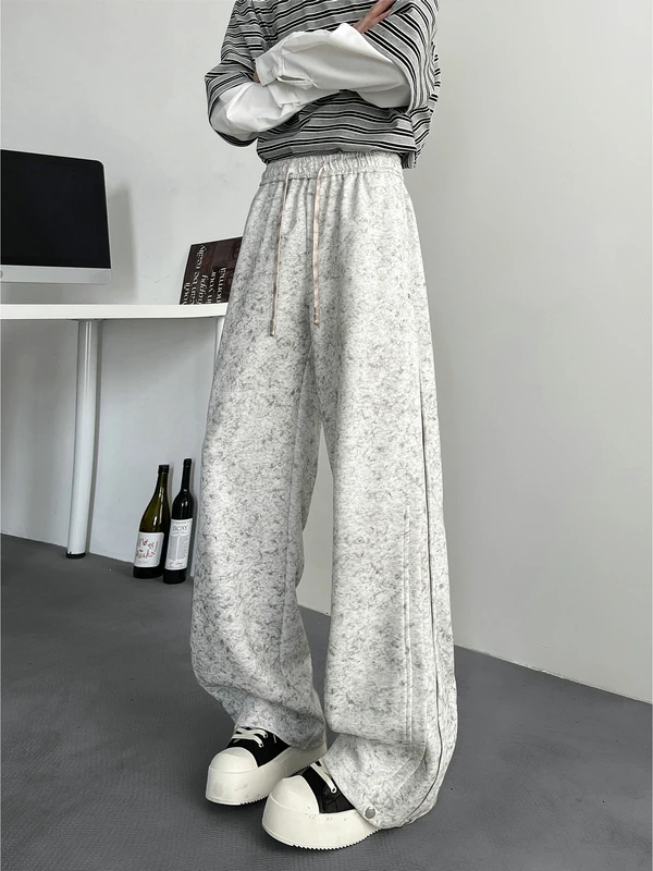 

Tie-Dye Men's Sport Sweatpants Casual American Retro Sle Loose Straight Leg Long Pants Breathable Comfortable Cotton Polyester