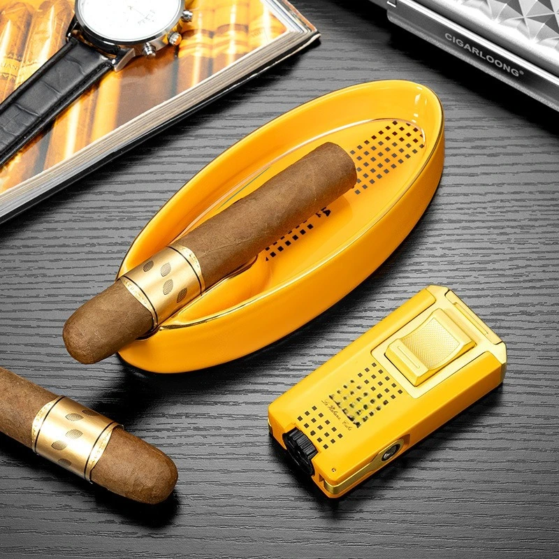 

Cigar set, large caliber cigar ashtray