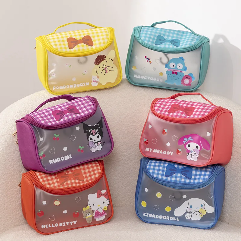 

Anme Sanrio Hello Kitty Cosmetic Bag Kuromi My Melody Cinnamoroll Makeup Bag Waterproof Travel Toiletry Storage Bag Girl Gifts