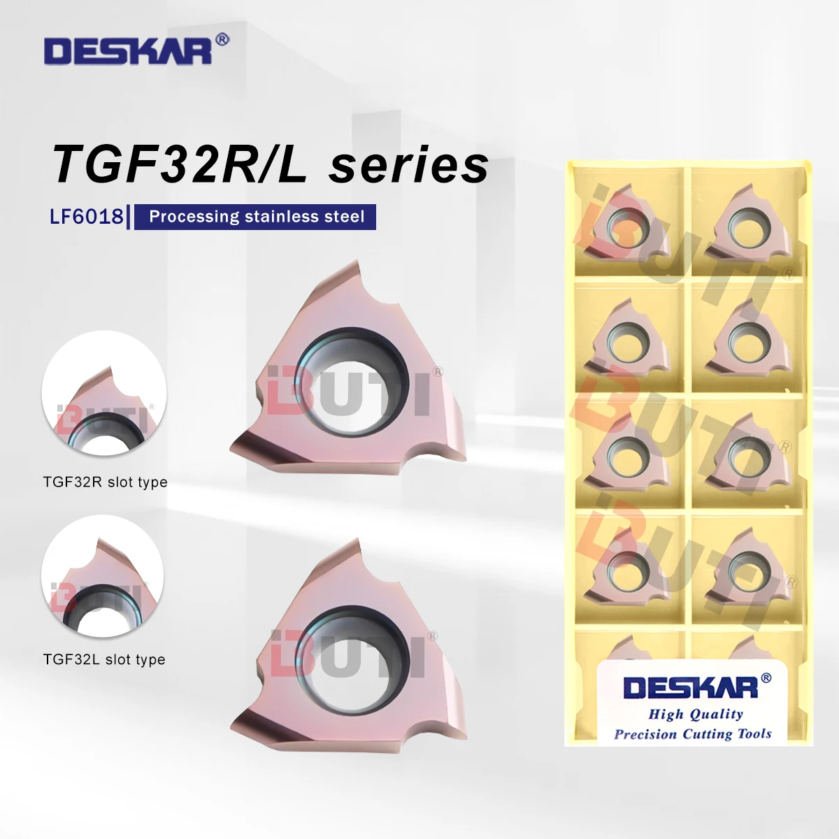 

Deskar 100% оригинал TGF32R/L050-300 LF6018 Цементированный карбид по металлу Вертикальное лезвие для обработки канавок Токарный станок с ЧПУ Инструмент для обработки канавок Износостойкий
