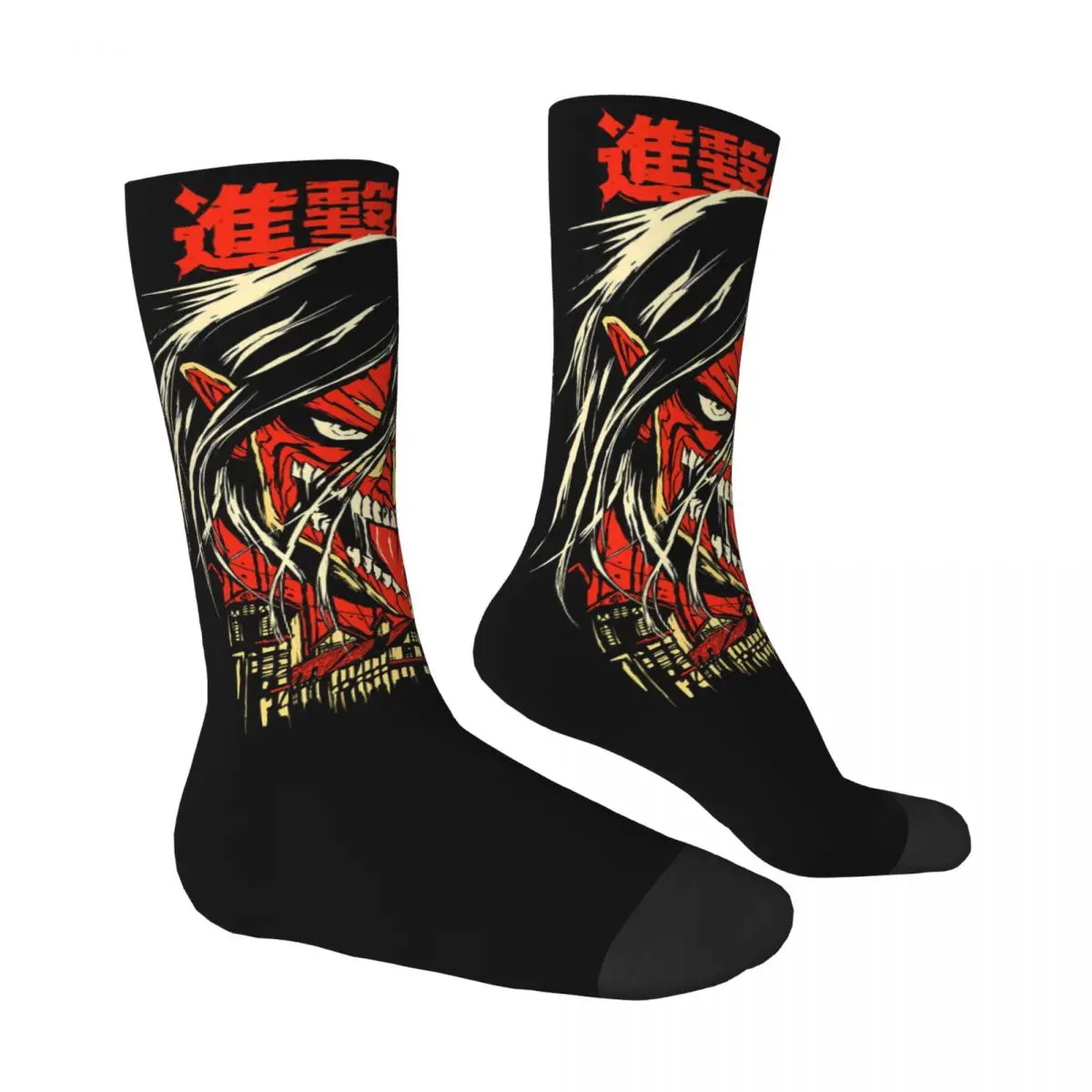 Japanese Anime Attack On Titan Eren Shingeki No Kyojin Unisex Winter Socks Hiking Happy Socks Street Style Crazy Sock