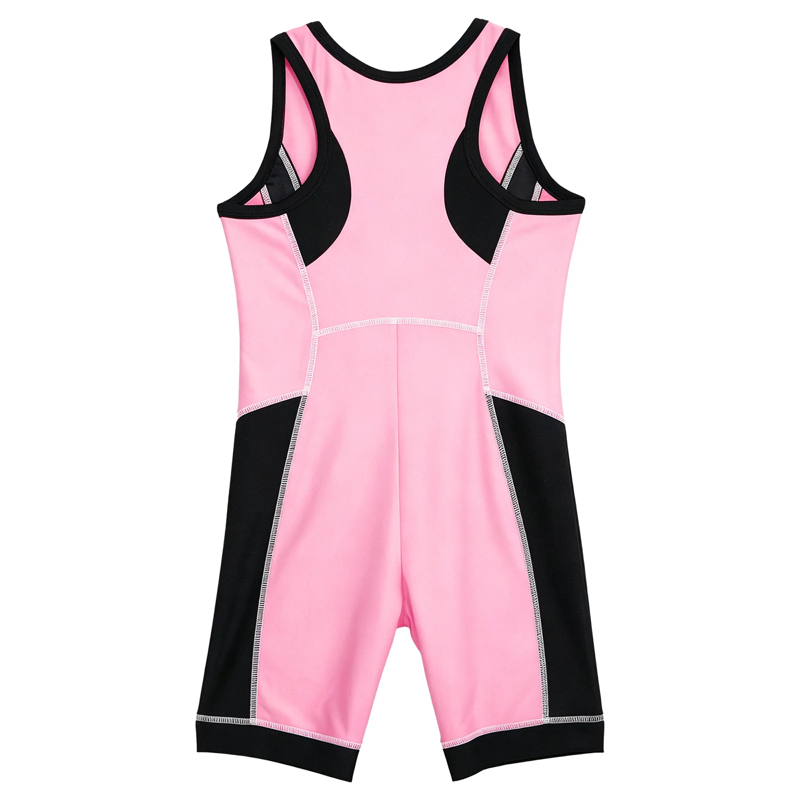 Kinder-Ringertrikot für Jungen und Mädchen, farbblockiert, schnelltrocknend, ärmellos, Oberschenkel-lange Bodysuit für Sport, Training, Übungen und Radfahren – Detail 20