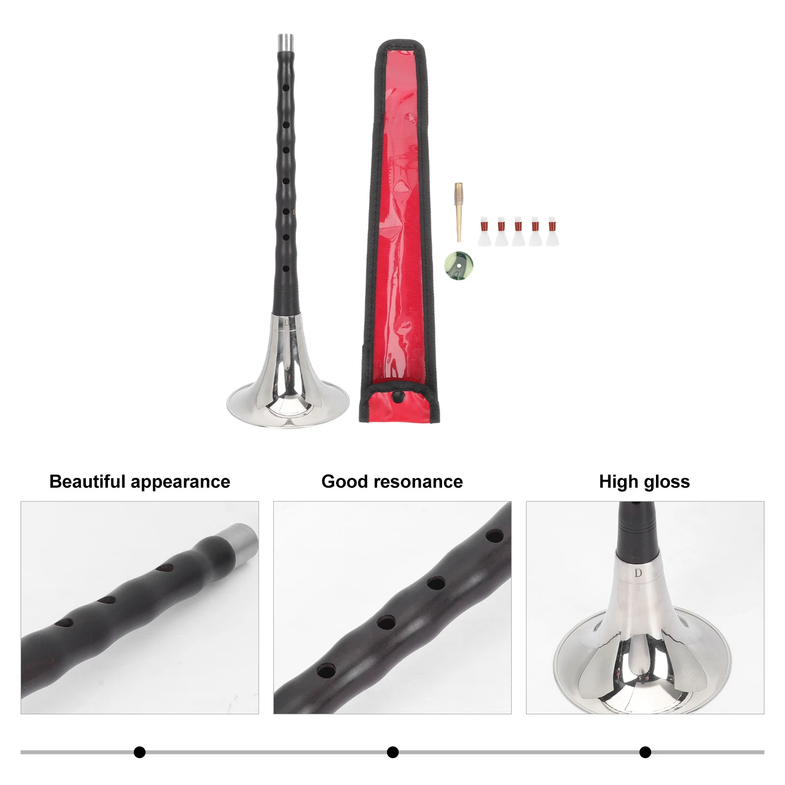 

1 set 1 Set Chinese Suona For Beginners Fine Selected Wood Wind Instrument Durable Practice Tool National Folk Music Instrument