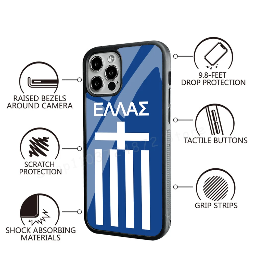 Greece Greek National Flags Strong Magnetic For IPhone 15 14 13 Pro Max 11 12 Mini For Magsafe