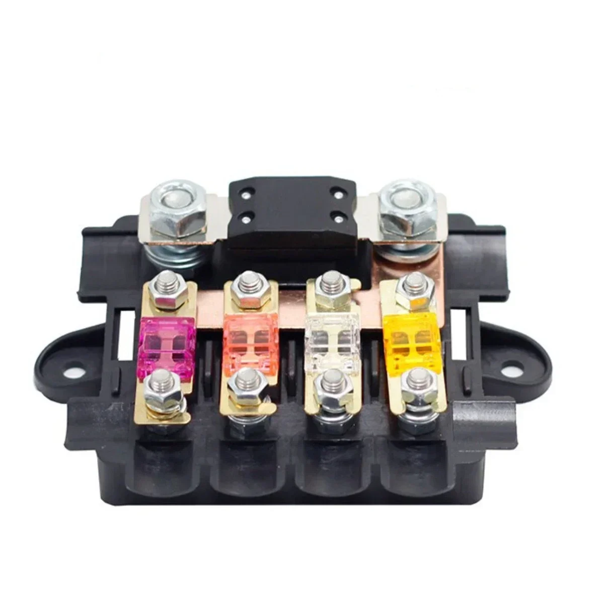 12V/24V 4+1 Way Safety Bolt Type Fuse Box Heavy Duty Power Distribution Fuses Holder for Motorcycle Vehicle mini Van