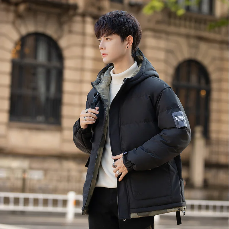 Winter Men Warm Windproof Thick Jacket 2023 Brand Fashion Parkas Mens Fleece Outwear Harajuku Hooded Parka Jackets Male Coats