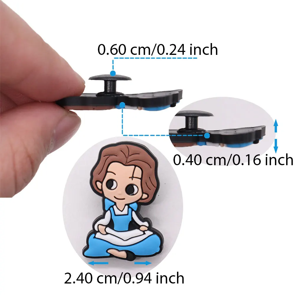 Disney Princess Alice Snow White 9-100PCS Shoes Charm princess MIX Set PVC Decorations DIY Detachable Waterproof For Party Gifts