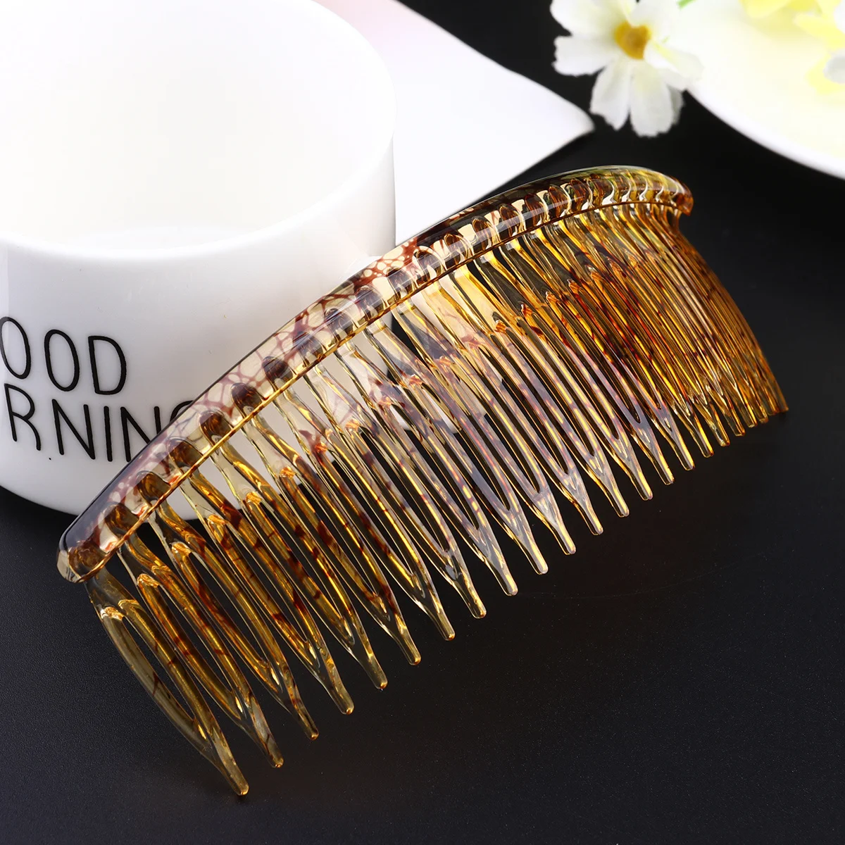 

4Pcs Resin Teeth Hair Clips for Women Wedding Party DIY Hair Pieces Non-Slip Tiaras Adornments Styling Accessories
