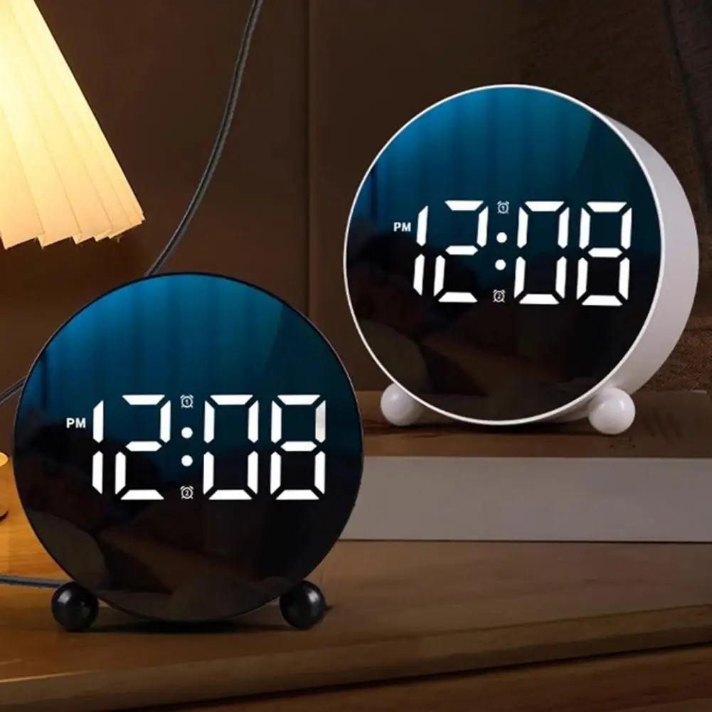 LED Alarm Clock Digital Alarm Clock Large LED Display 3 Levels Brightness Adjustable Silent USB Home Bedroom Bedside Desk Clock