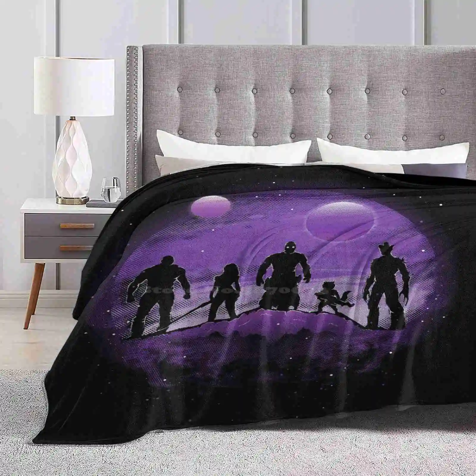 Guardians Soft Warm Light Thin Blanket Gamora I Am Drax The Destroyer Rocket And Little Peter Quill Baby Superheros Comic Ronan