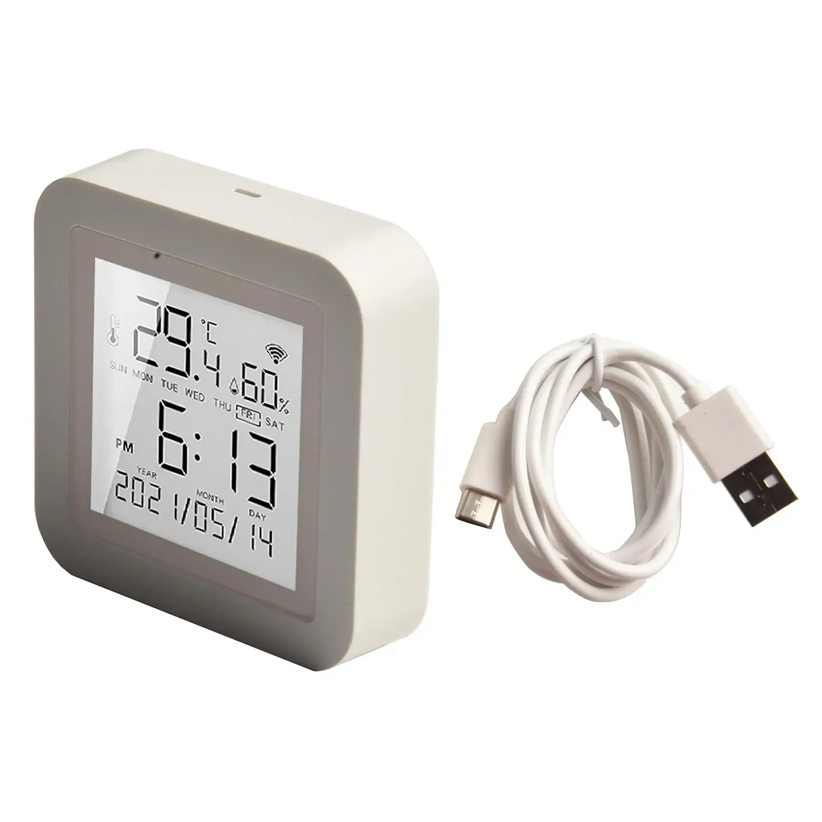 

For Smart Life For Smart Home Temperature Monitor WiFi Indoor Sensor Real-time Monitoring Third Party Voice Support