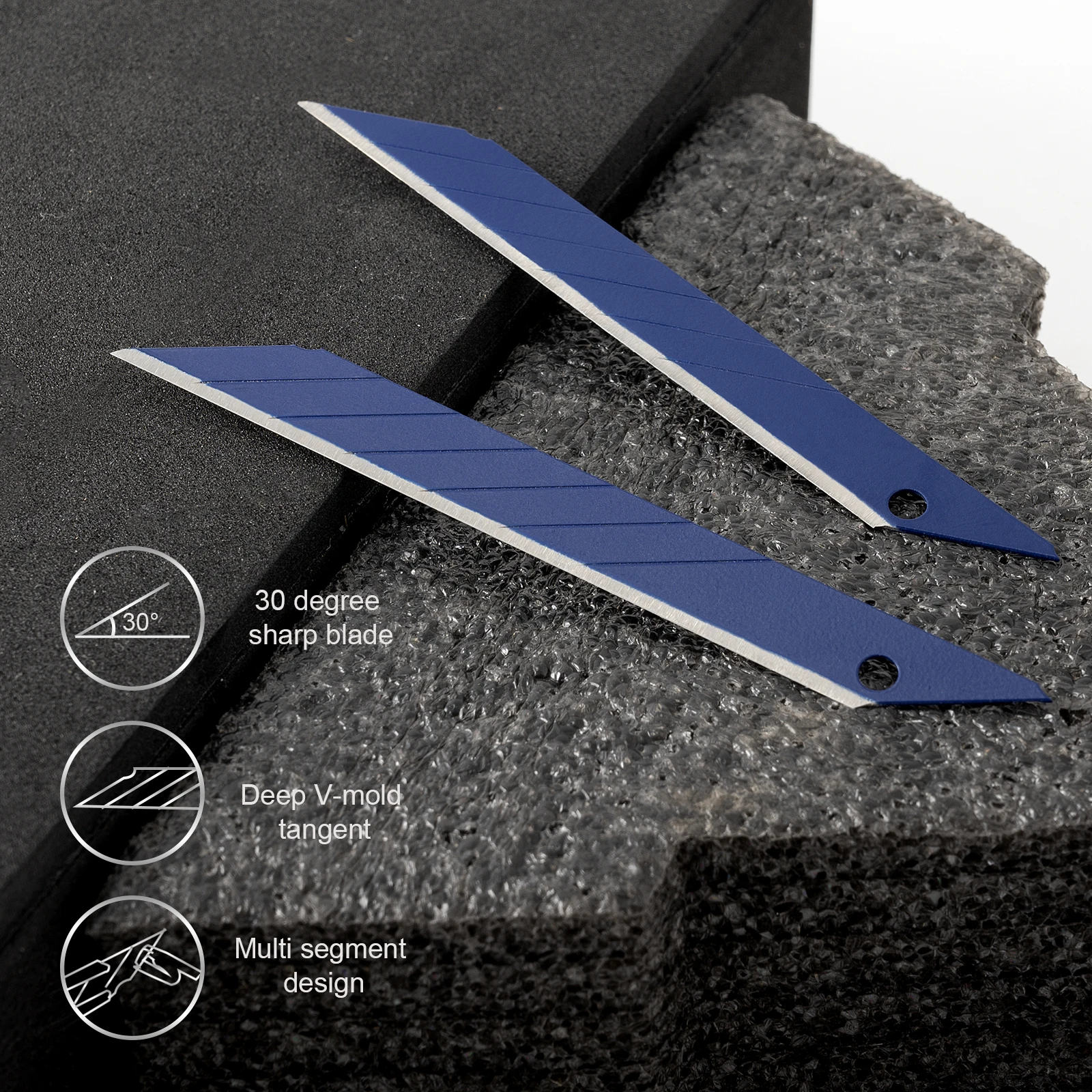 EHDIS 30 Degree Snap Off Cutting Blades Blue Coated Replacement Blade For Art Knife Carbon Fiber Wrap Film Vinyl Slitting Tools