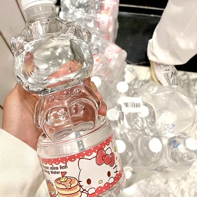 Sanrio Hello Kitty Water Bottle Cute Cartoon Reusable Transparent Water Cup Leak-proof Homemade Beverage Containers Water Bottle