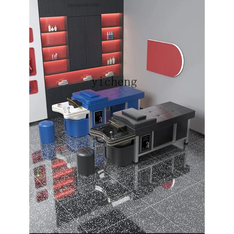 MR-15 ceramic basin steel frame Thai shampoo bed water circulation fumigation head treatment bed barber shop beauty salon