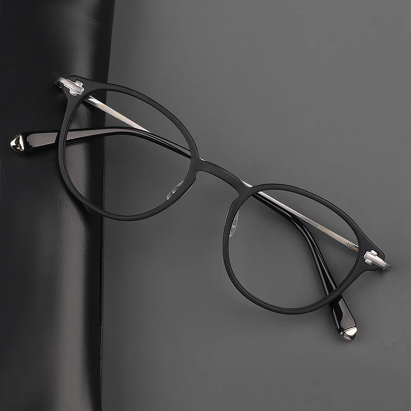 Handmade Vintage Matte Acetate Glasses Frame Men Retro Round Optical Eyeglasses Women 2024 New Fashion Prescription Eyewear