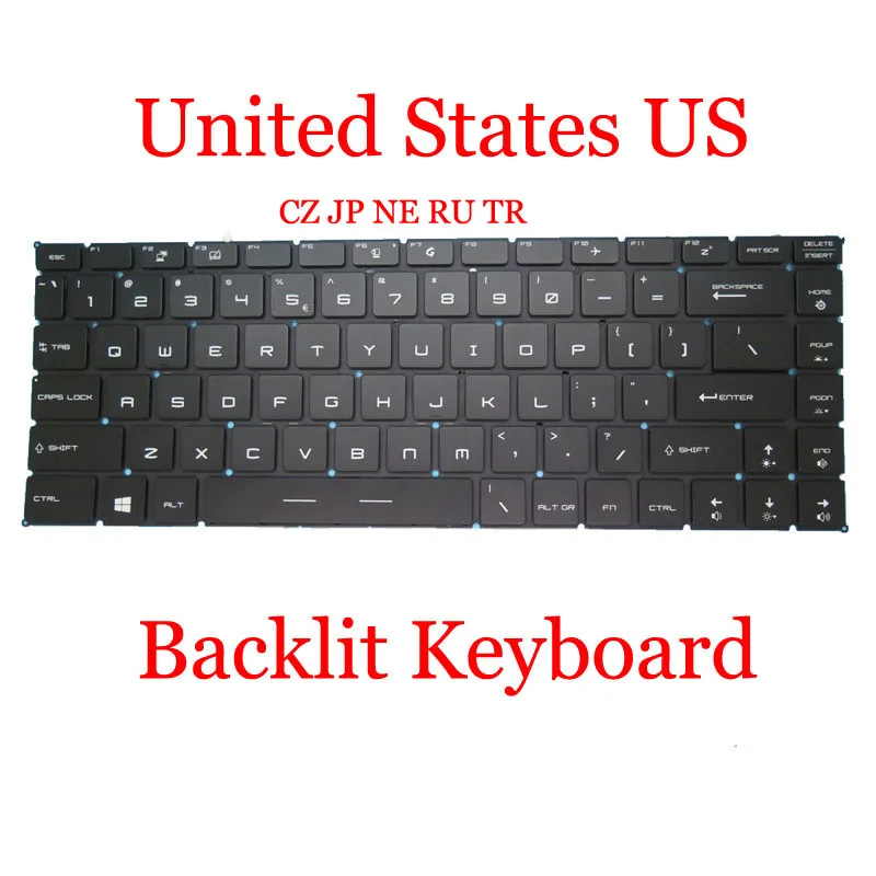 YD Backlit US RU Keyboard For MSI P65 Creator 8RD RE RF SD 8SE 8SF 9SD 9SE 9SF 9SG Bravo 15 A4DCR A4DDR PS42 Modern 8MO 8RA 8RB