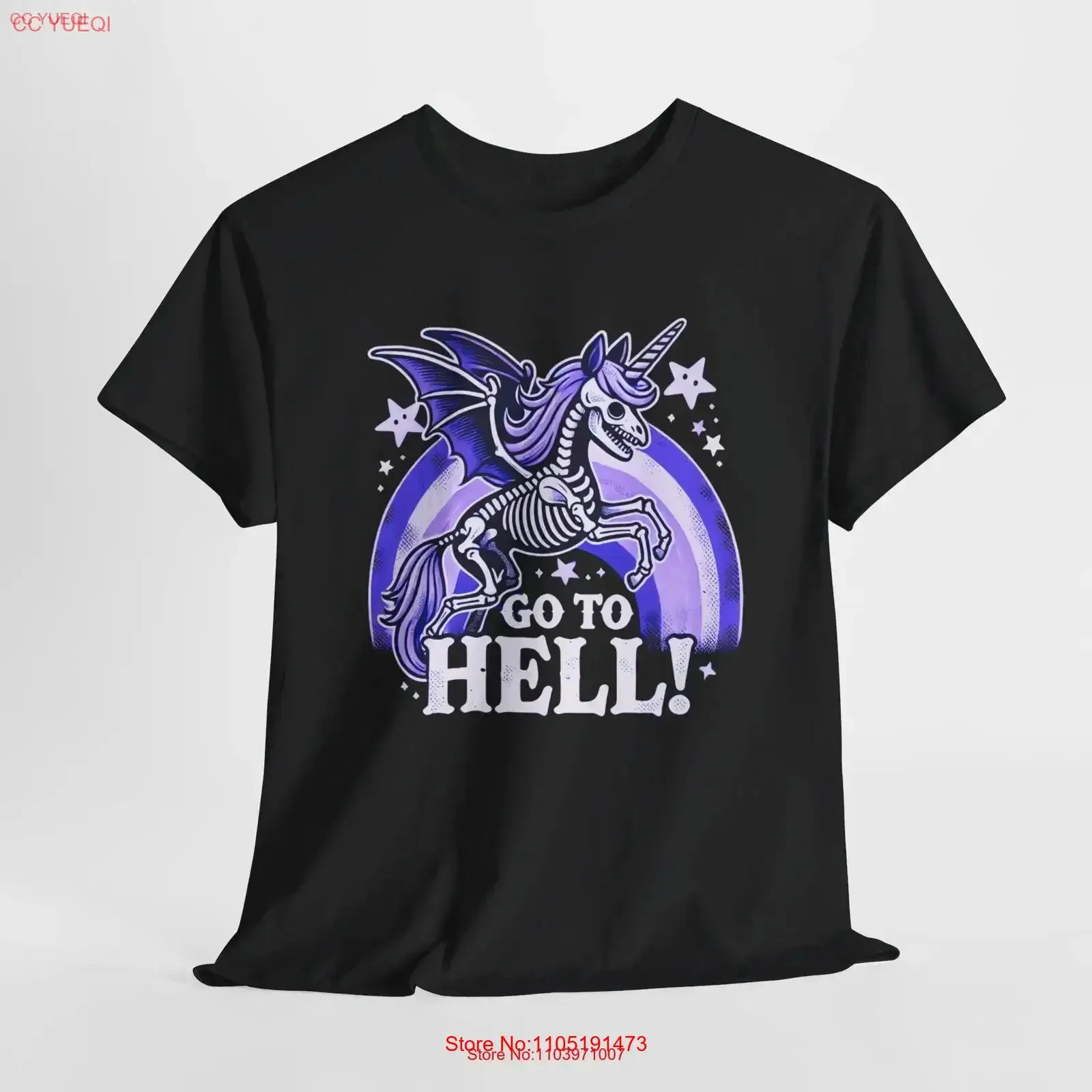 

Go To Hell Unicorn Skeleton Halloween T Shirt vintage Washed Soft streetwear graphic Top For Everyday Wear fashion Casual