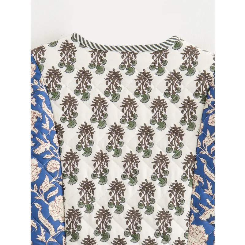 منتجات جديدة لخريف وشتاء 2025 سترة قطنية مبطنة مطبوعة على الوجهين للسيدات