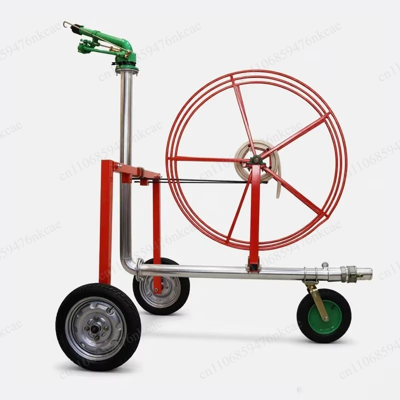 

Portable hand irrigation truck with mobile irrigation system with hose reel adjustable sprinkler for farm and garden watering