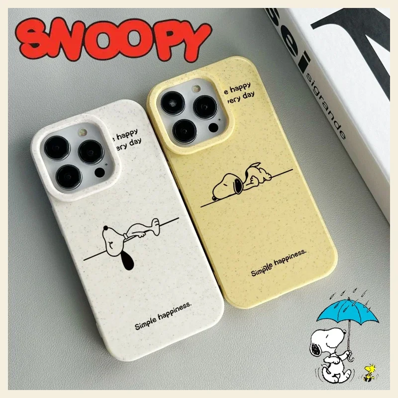 

Snoopy Cute Anime Phone Case for IPhone 14 13 12 11 15 Pro Max X XR XS 7 8 Plus Cartoon Shockproof Protection Back Cover