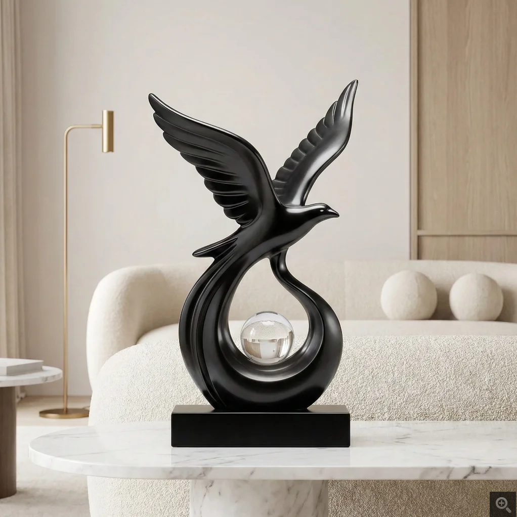 Luxury Abstract Art Flying Eagle Statuette Ornaments,Home Living Room Foyer,TV Cabinet,Wine Cabinets Figurine Decorations,Gifts