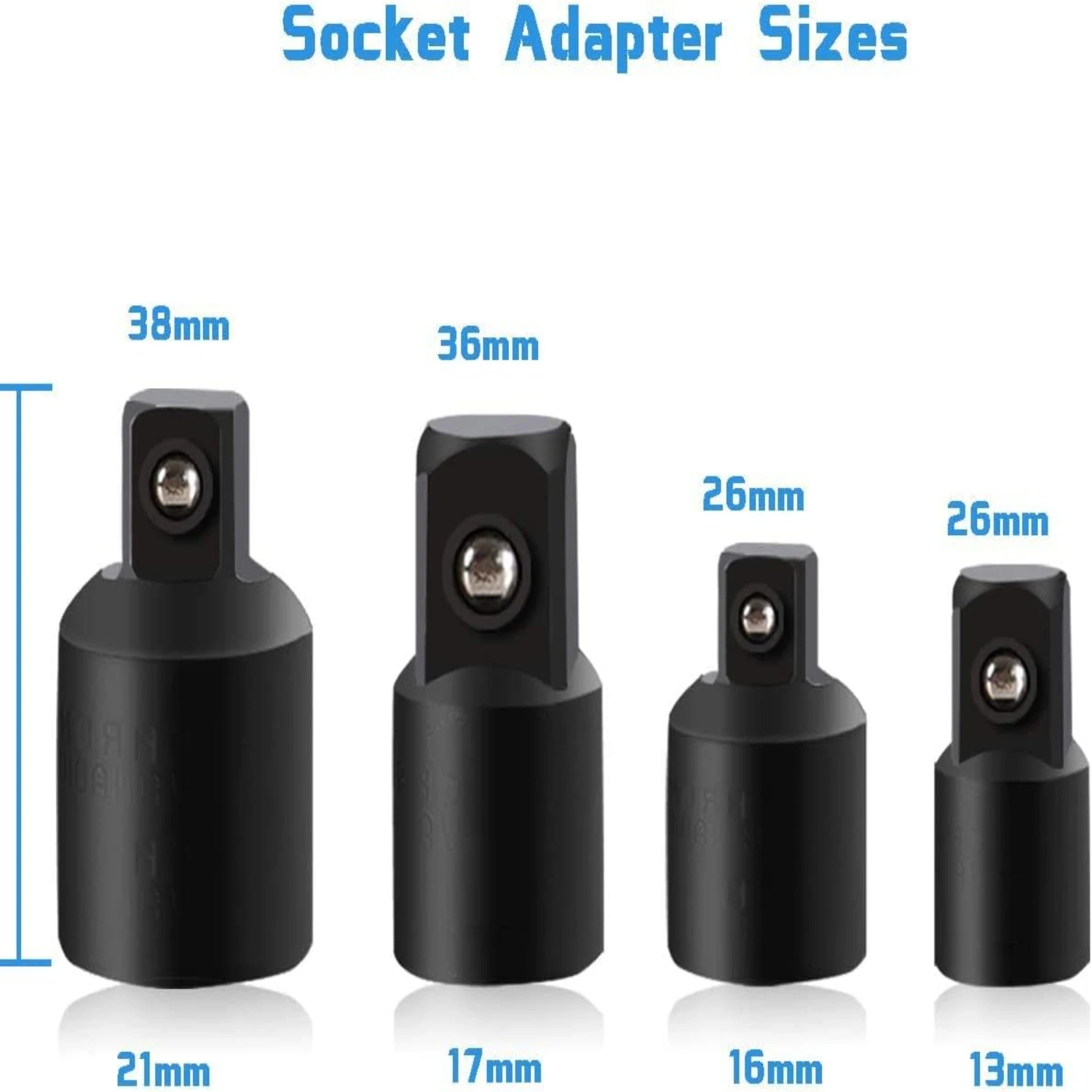 

High-quality and Durable Essential Drive Socket Adapter and Reducer Set, Ideal for Auto and Construction Tasks, Includes Various