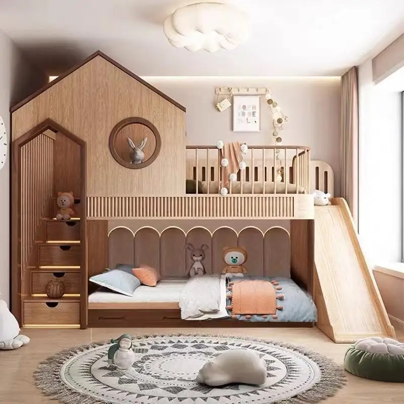 

Luxuce Stairs Storage Kids Beds Bunk Safety Loft Custom Design Children Beds Frame Modern Style Camas Infantiles Furniture Home