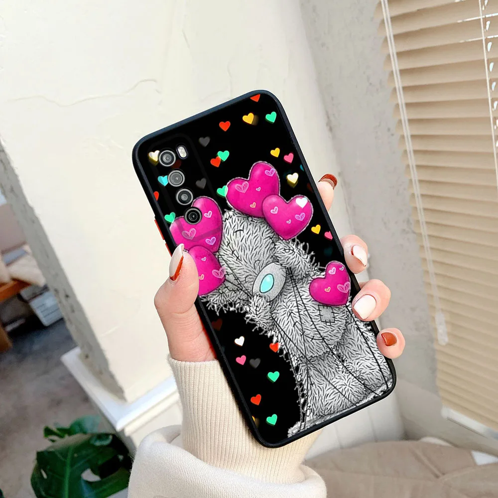 Phone Case For Samsung S24 S23 S22 S21 S20 S10 A54 A71 A72 A73 Note20 Ultra Cartoon Tatty Teddy Matte Frosted Translucent Cover