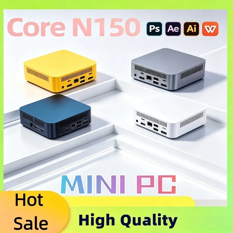 2026 New Mini PC  Intel Core N150 16GB RAM 1/2TB SSD  Small Pocket Computer WIFI6 BT5.2 4K Desktop PC Gaming Computer