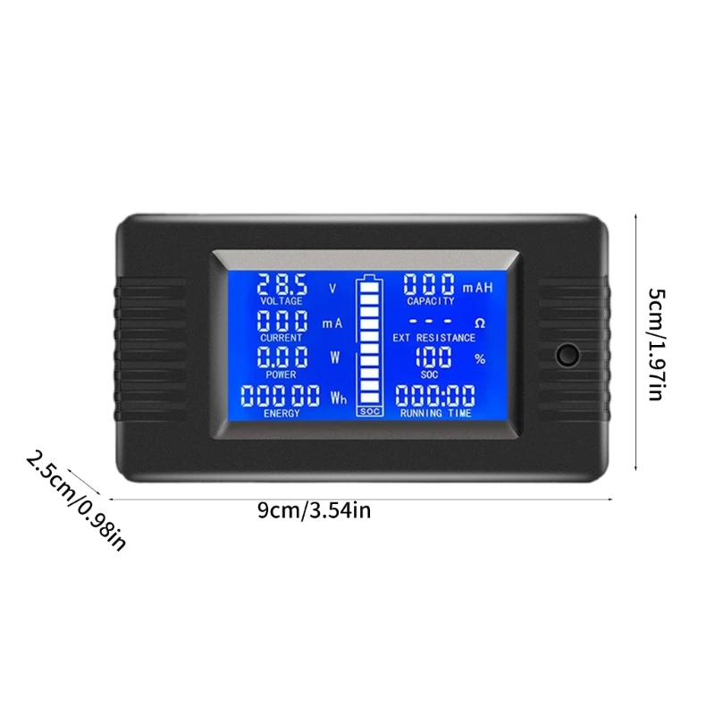 Coulomb Counter Meter Capacity Digital Voltmeter Tester Gauge Accurate Measurement Waterproof Dropship