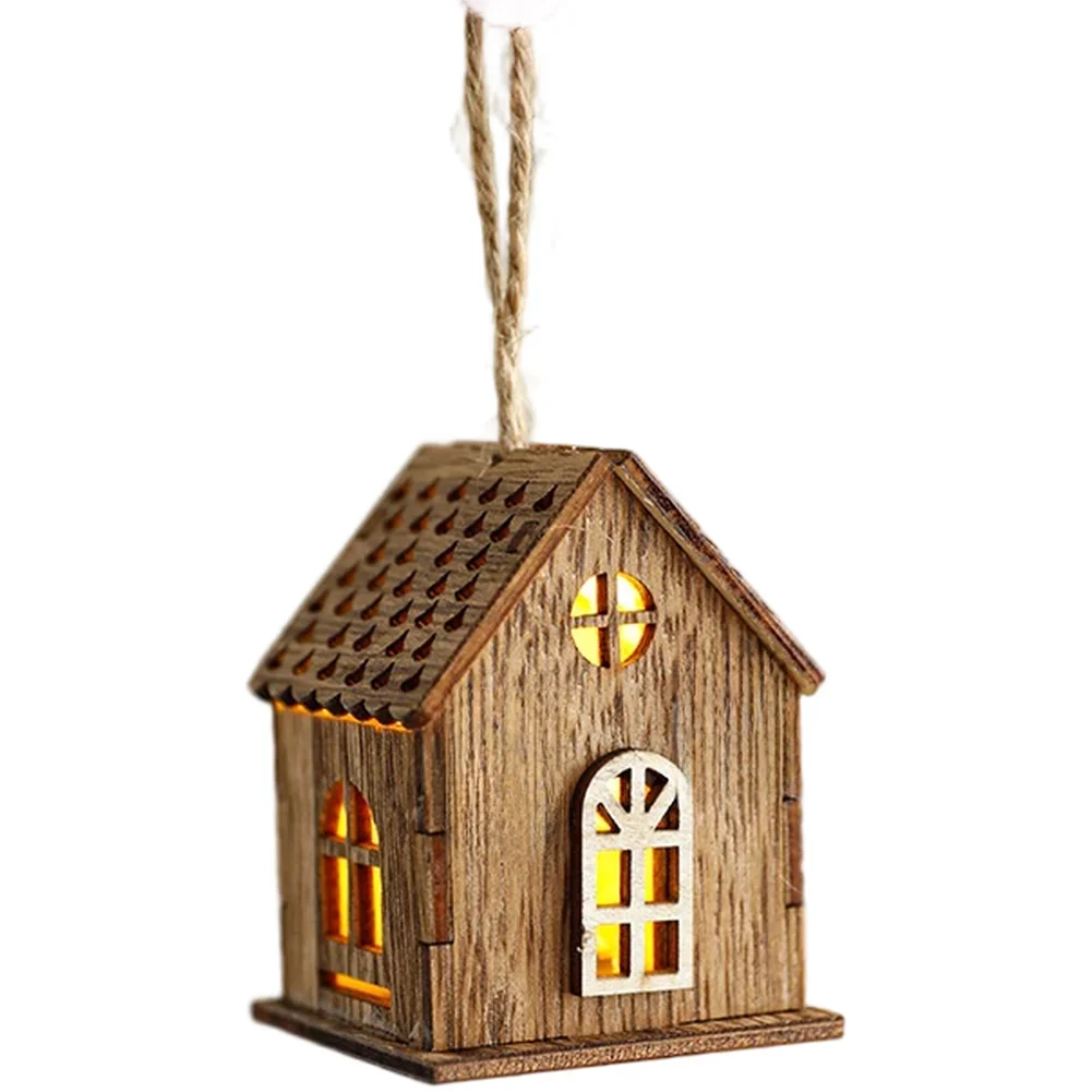 

Christmas For Tree Hanging Decorations Made Of Wood With LED Lighting And Elegant European Style Holiday Motifs