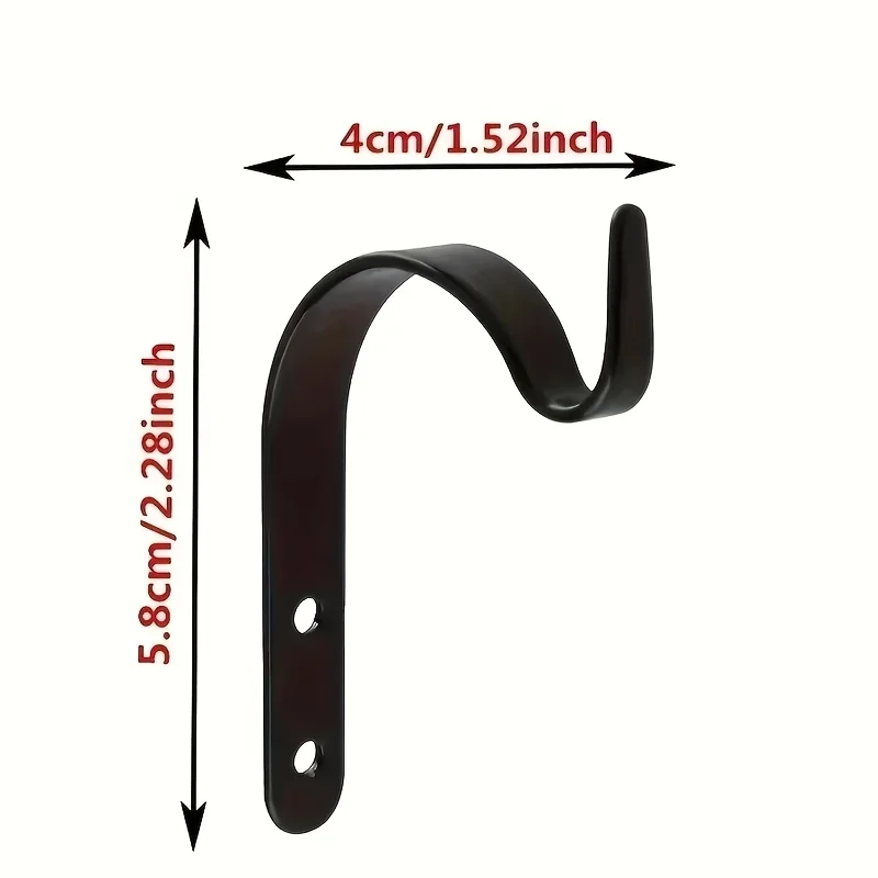 5 pieces J-type wall hooks - metal flower pot hooks - outdoor garden wall basket plant rack support for decoration